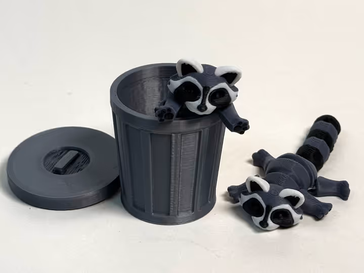 3d model of a racoon in trashcan.GCfK972C